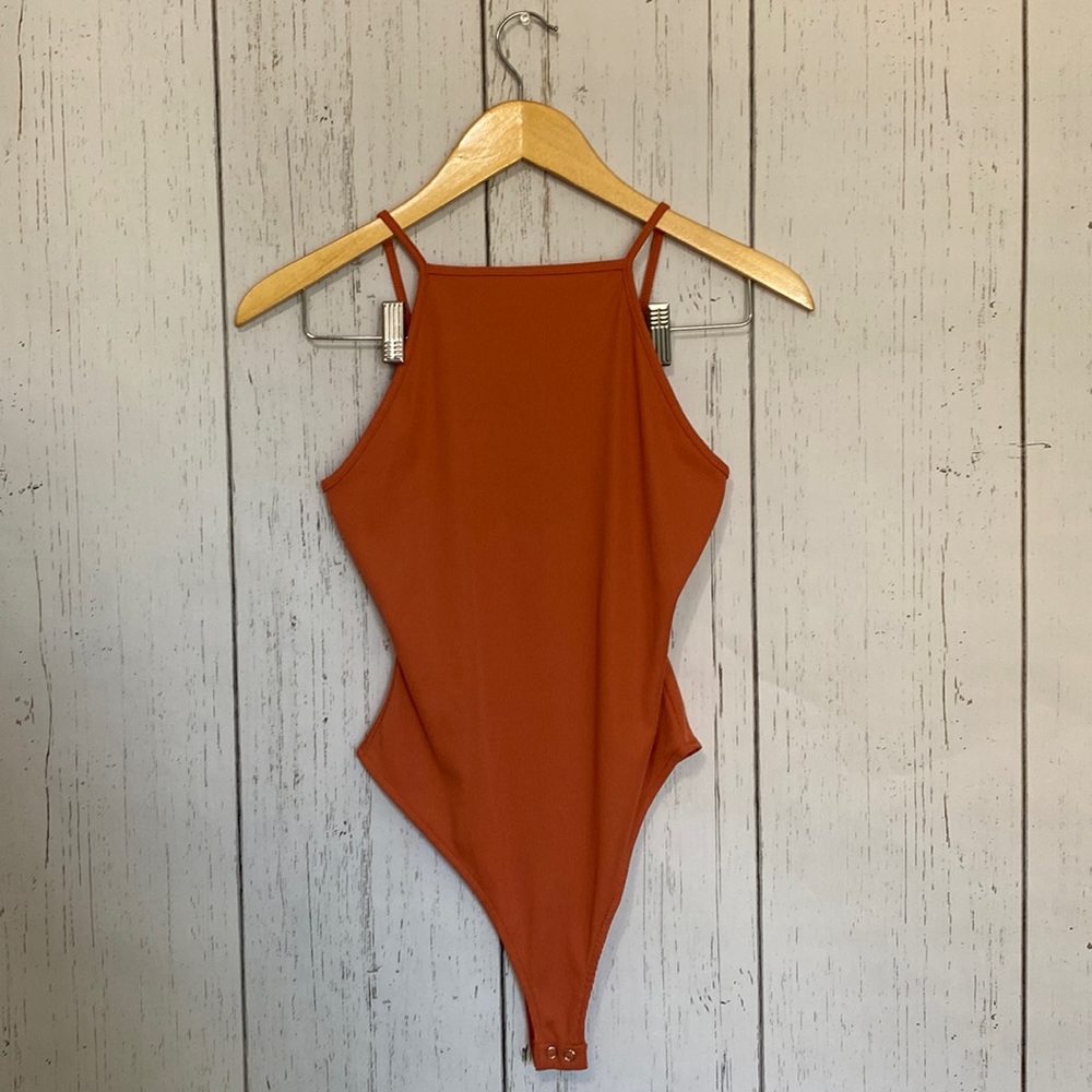 High Neck Line Form Fitting Bodysuit